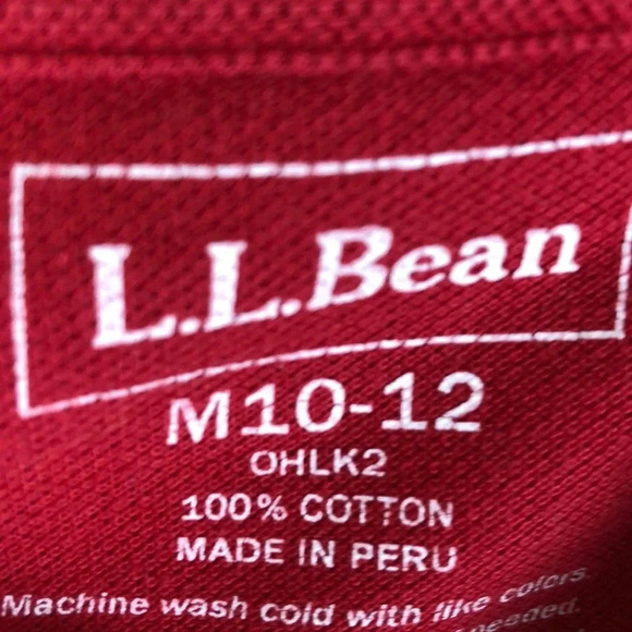 LL BEAN EUC BOYS RED POLO TOP SHIRT SUMMER GOLF SHIRTS TOPS CASUAL  SIZE M 10 12 - Picture 6 of 7
